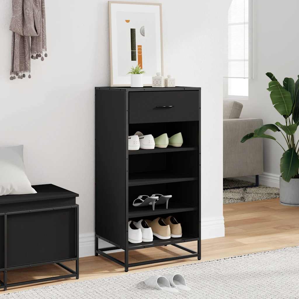 Stalak za cipele crni 48x38x97,5 cm izrađeno drvo