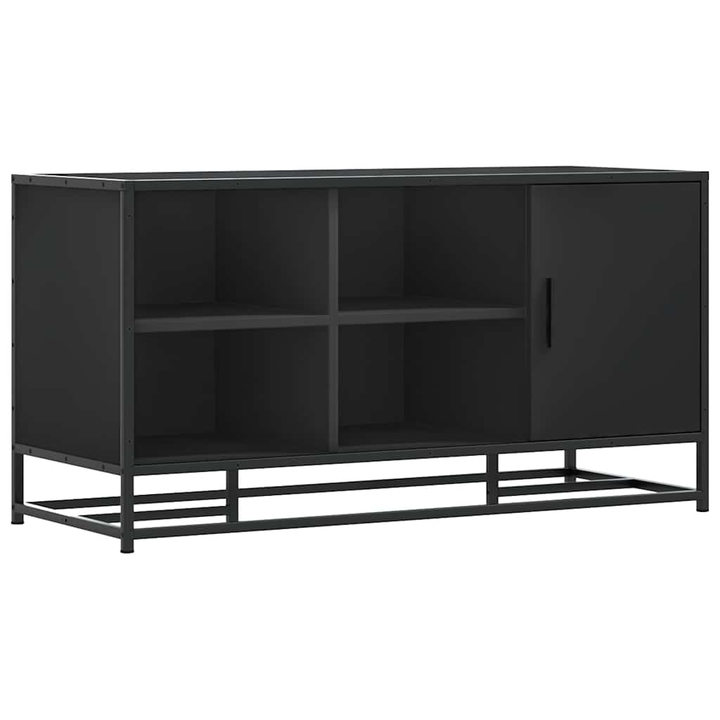 Klupa za cipele crna 100x40x53,5 cm Konstruirano drvo i metal