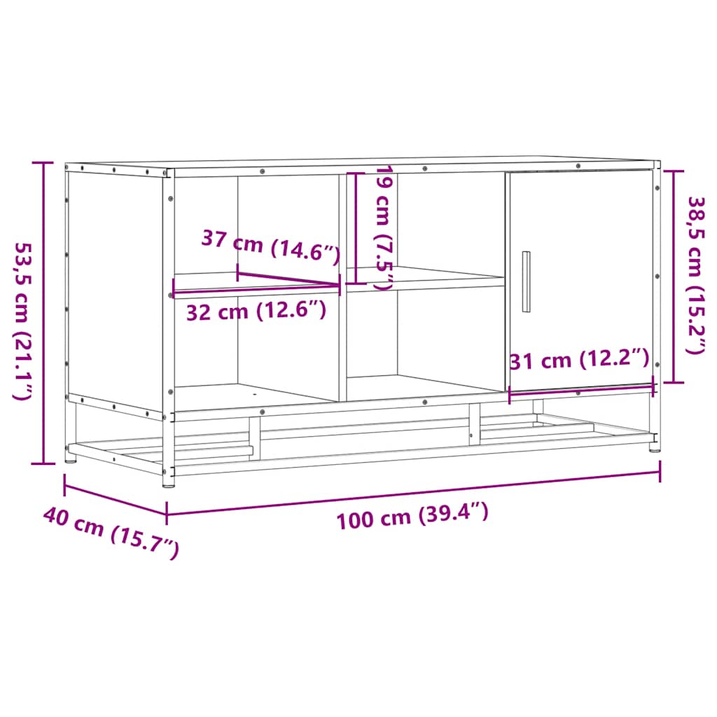 Klupa za cipele crna 100x40x53,5 cm Konstruirano drvo i metal