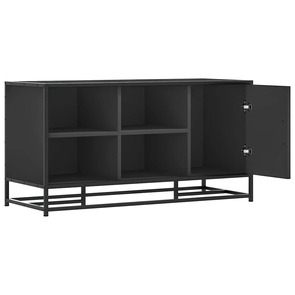 Klupa za cipele crna 100x40x53,5 cm Konstruirano drvo i metal