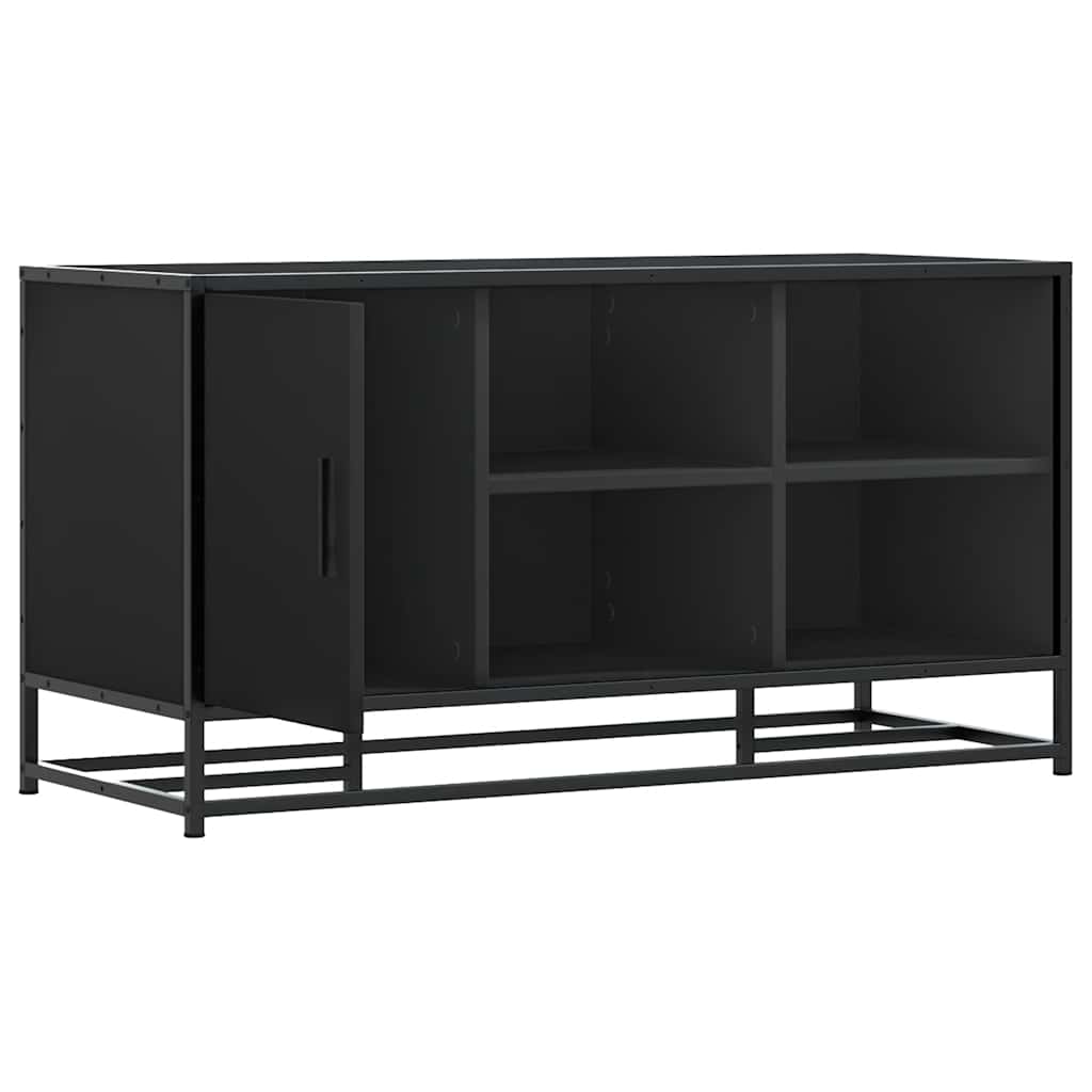 Klupa za cipele crna 100x40x53,5 cm Konstruirano drvo i metal