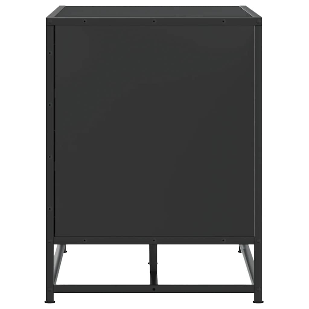 Klupa za cipele crna 100x40x53,5 cm Konstruirano drvo i metal