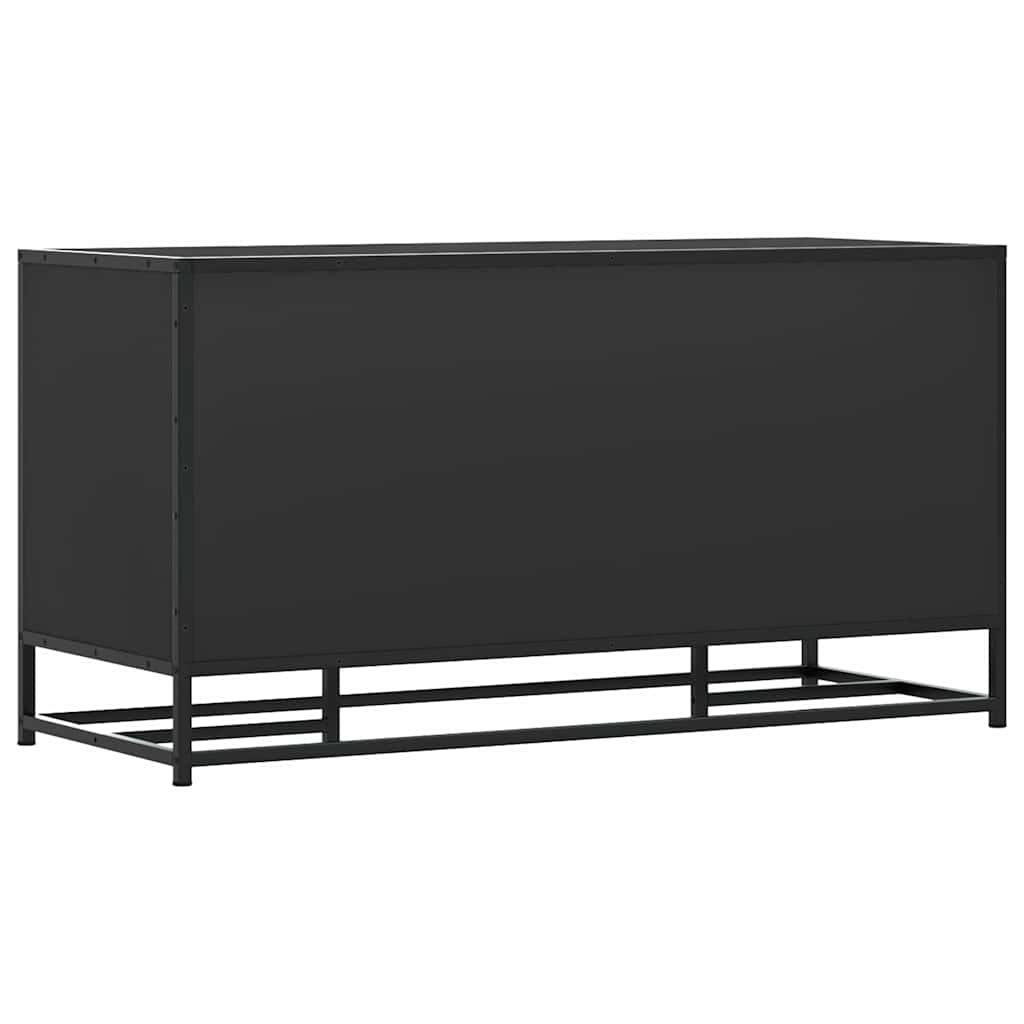 Klupa za cipele crna 100x40x53,5 cm Konstruirano drvo i metal