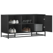 Klupa za cipele crna 100x40x53,5 cm Konstruirano drvo i metal