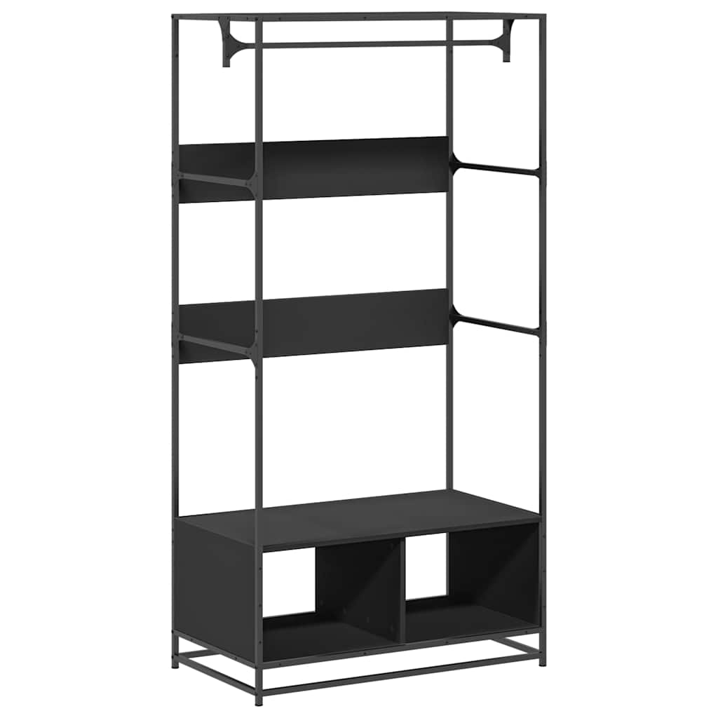 Ormar crni 90 x 50 x 180 cm od konstruiranog drva