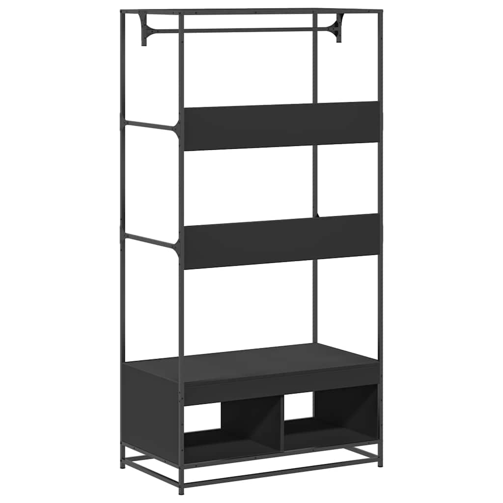 Ormar crni 90 x 50 x 180 cm od konstruiranog drva