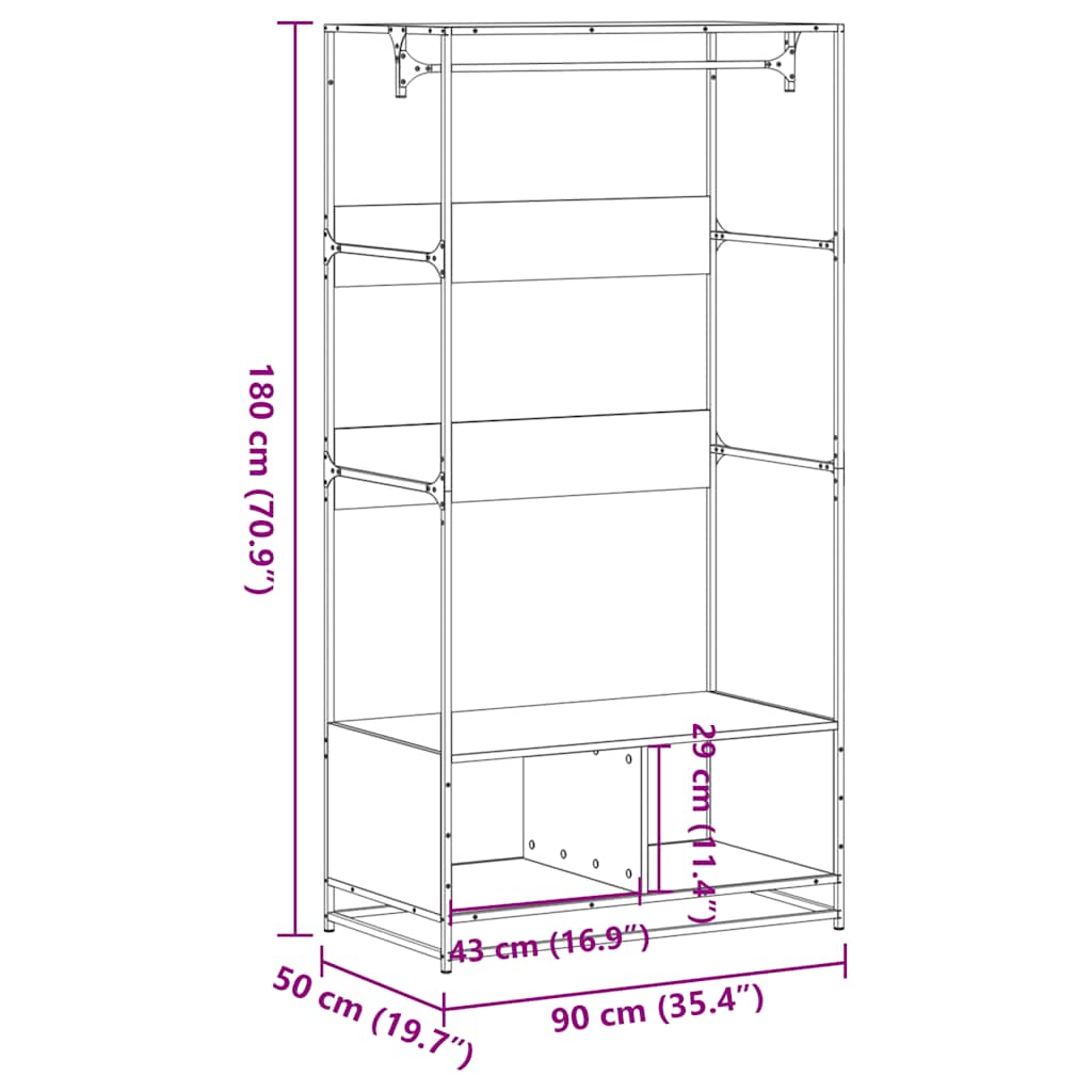 Ormar crni 90 x 50 x 180 cm od konstruiranog drva