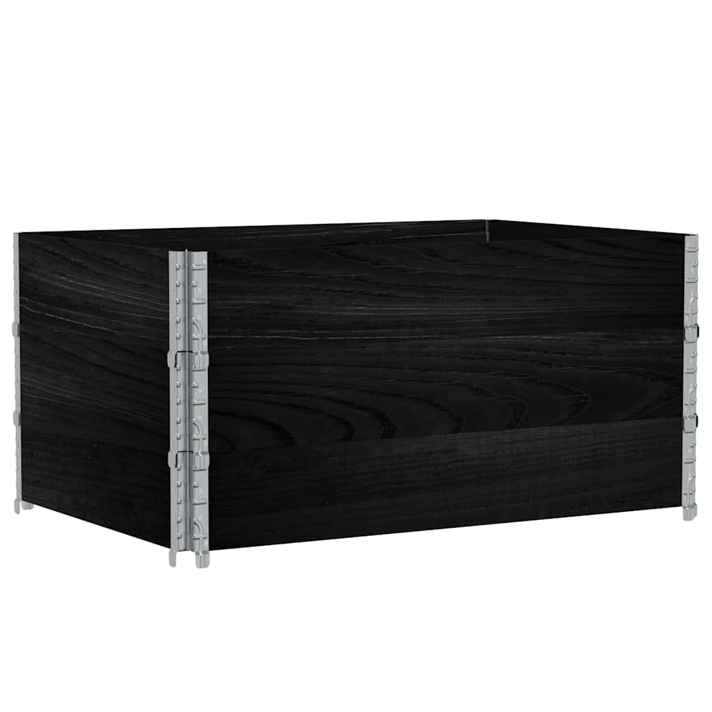 Okviri za palete 3 kom crni 120 x 80 cm od masivne borovine