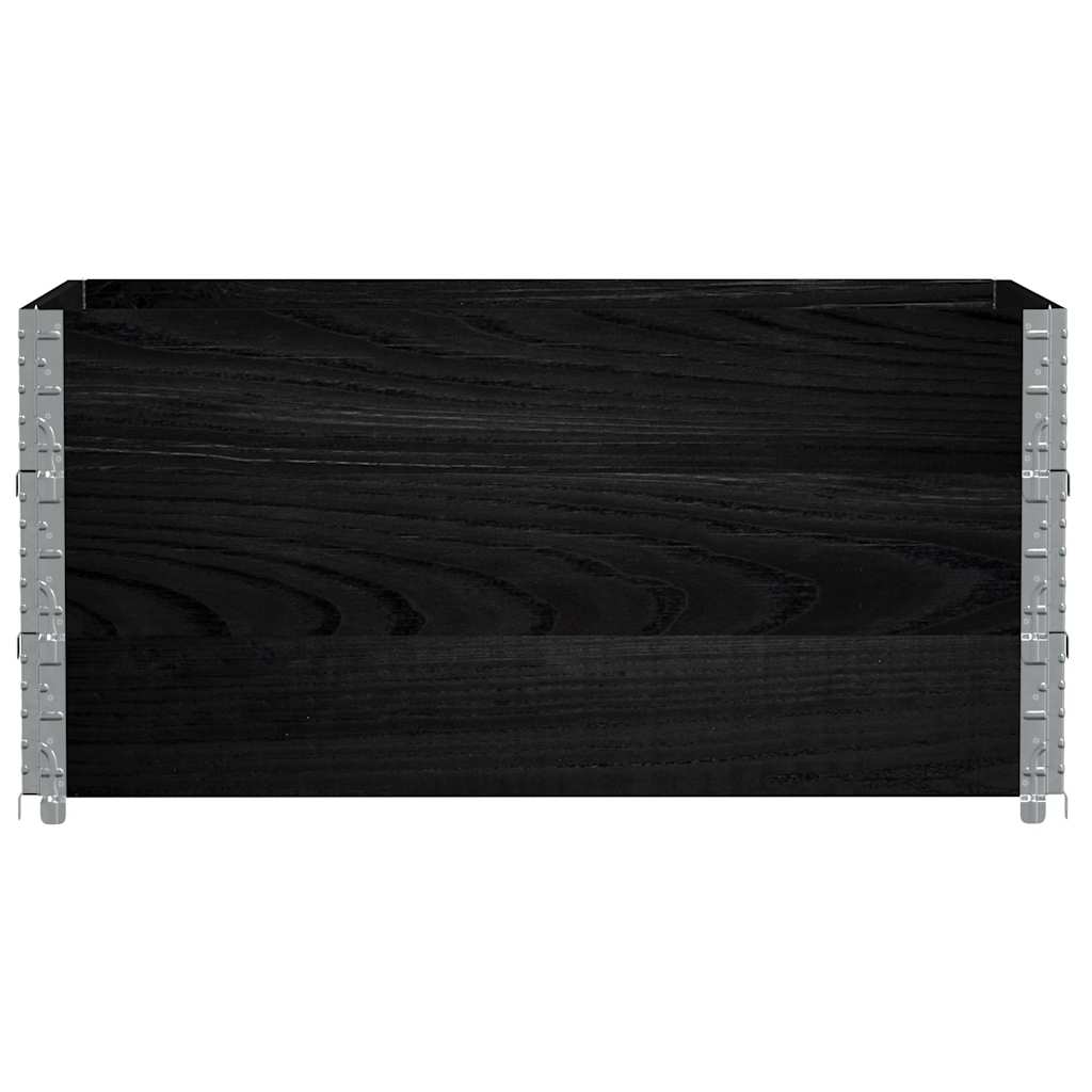 Okviri za palete 3 kom crni 120 x 80 cm od masivne borovine