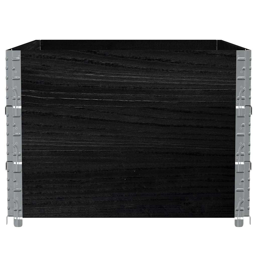Okviri za palete 3 kom crni 120 x 80 cm od masivne borovine