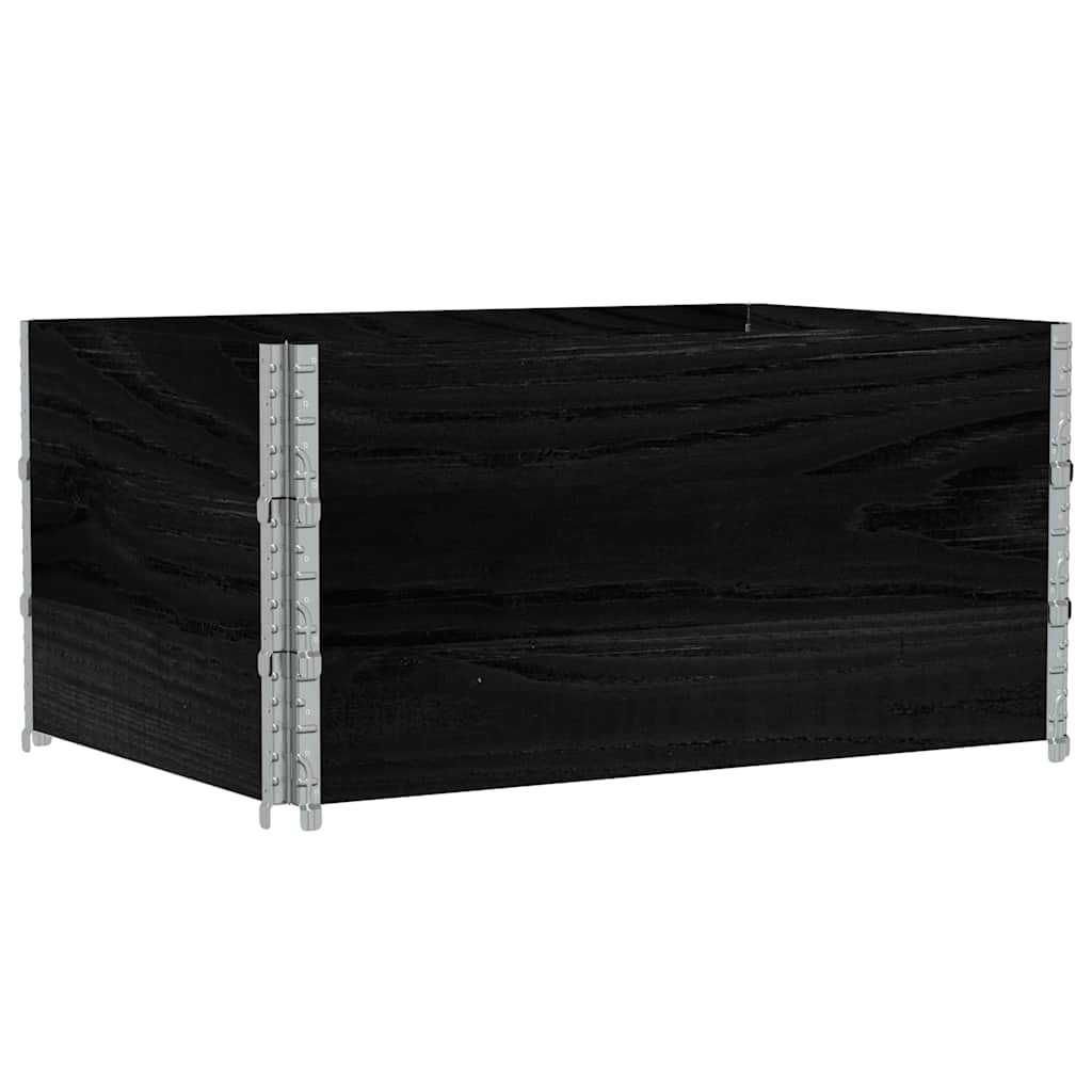 Okviri za palete 3 kom crni 120 x 80 cm od masivne borovine