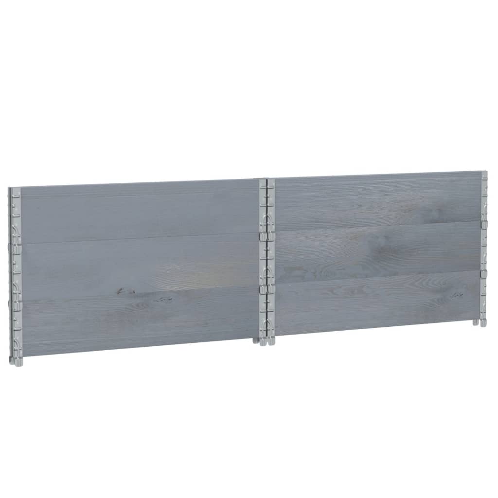 Okviri za palete 3 kom sivi 100 x 100 cm od masivne borovine