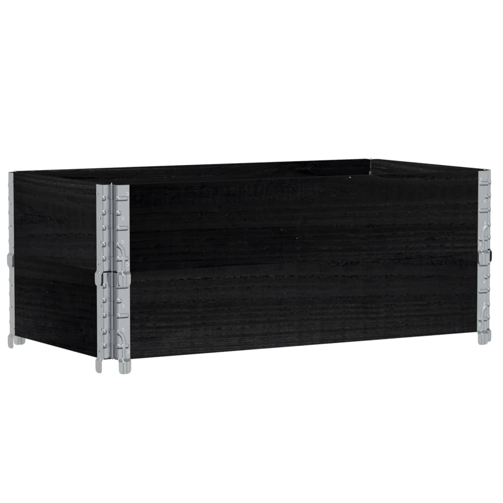Vrtna sadilica crna 100x50 cm od masivne borovine