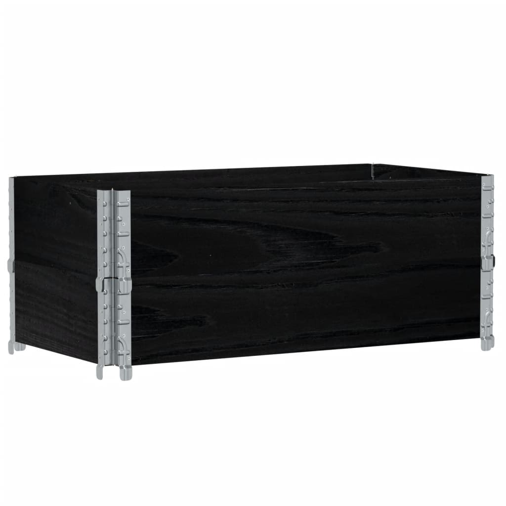 Vrtna sadilica crna 100x50 cm od masivne borovine