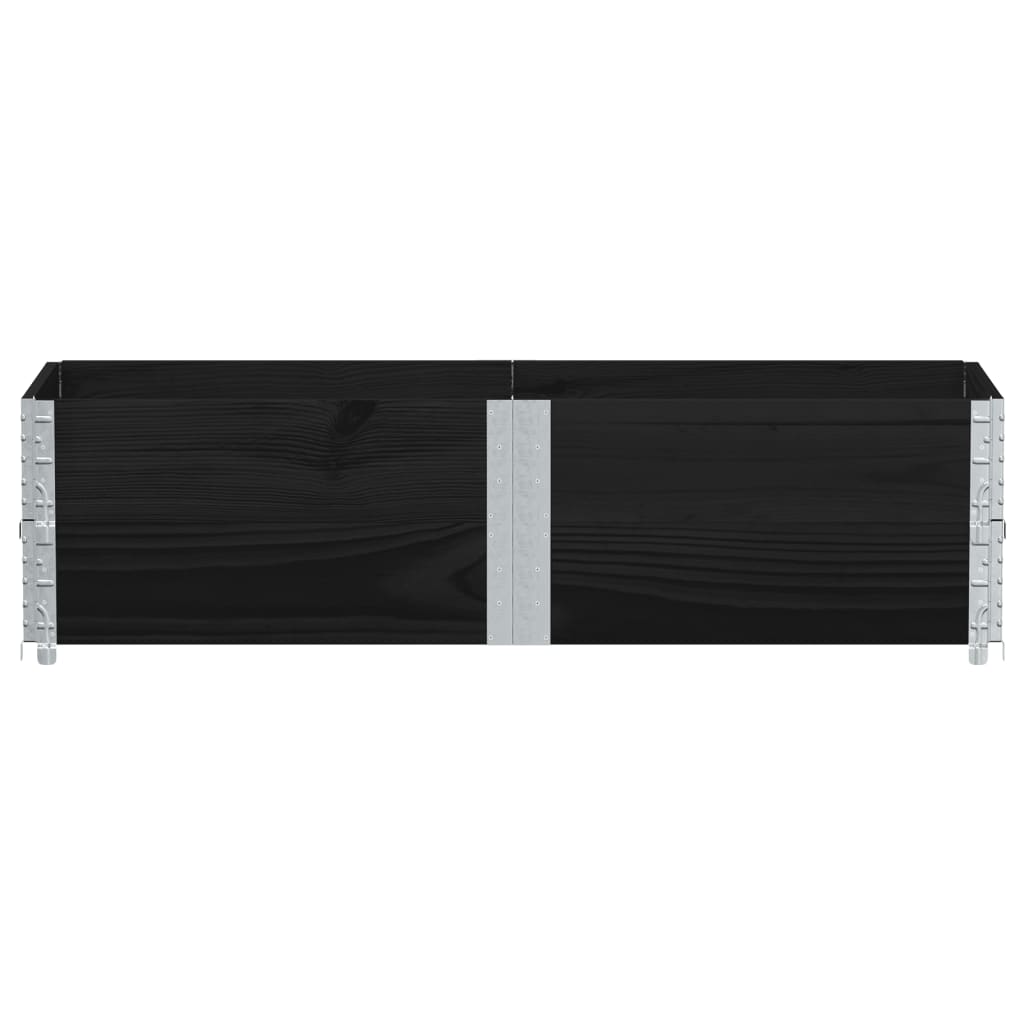 Vrtna sadilica crna 150x50 cm od masivne borovine