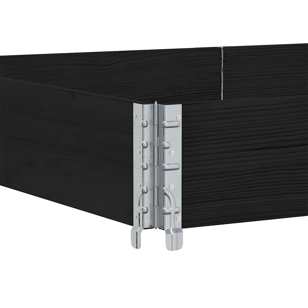 Vrtna sadilica crna 150x100 cm od masivne borovine