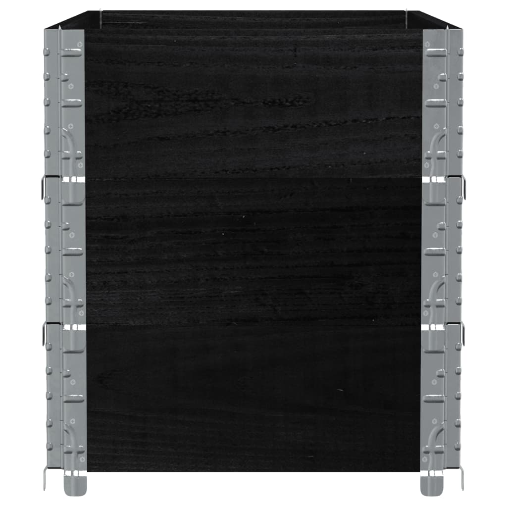 Vrtna sadilica crna 100x50 cm od masivne borovine