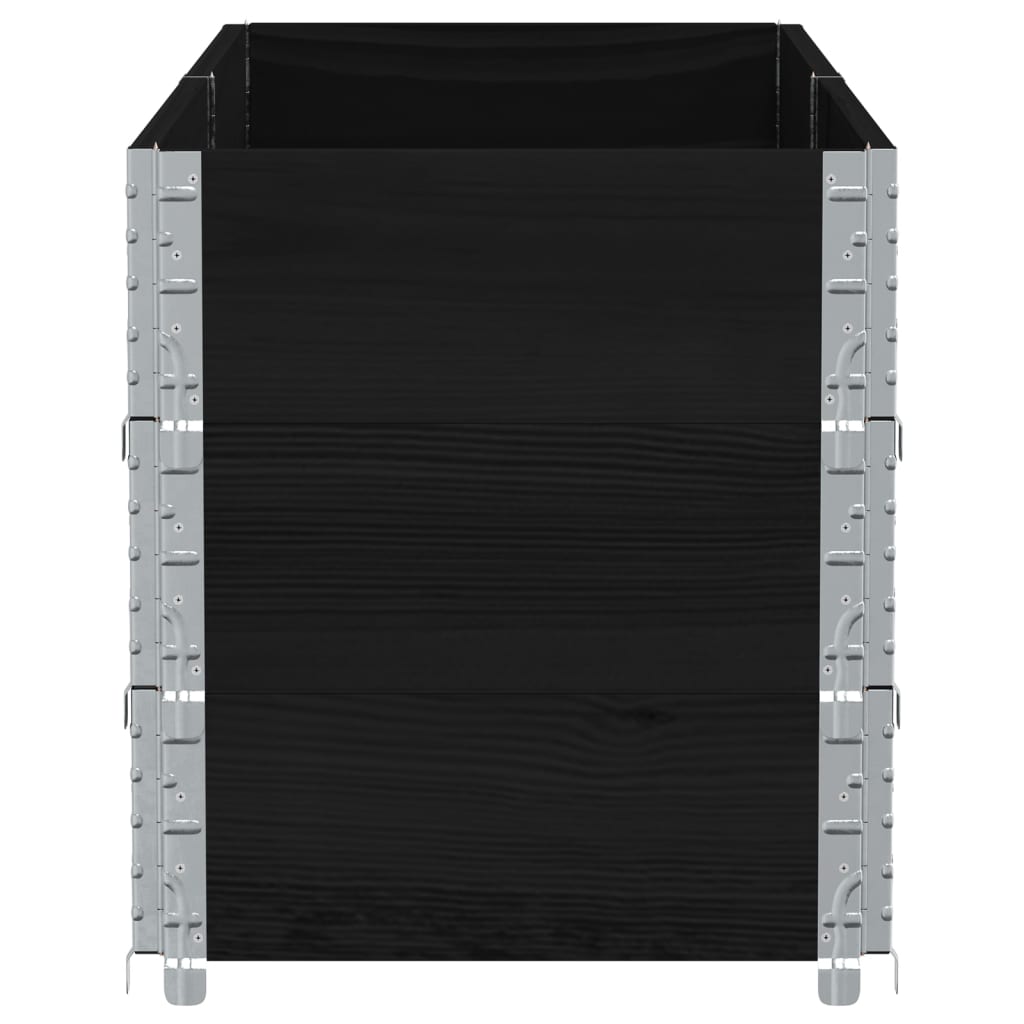 Vrtna sadilica crna 150x50 cm od masivne borovine