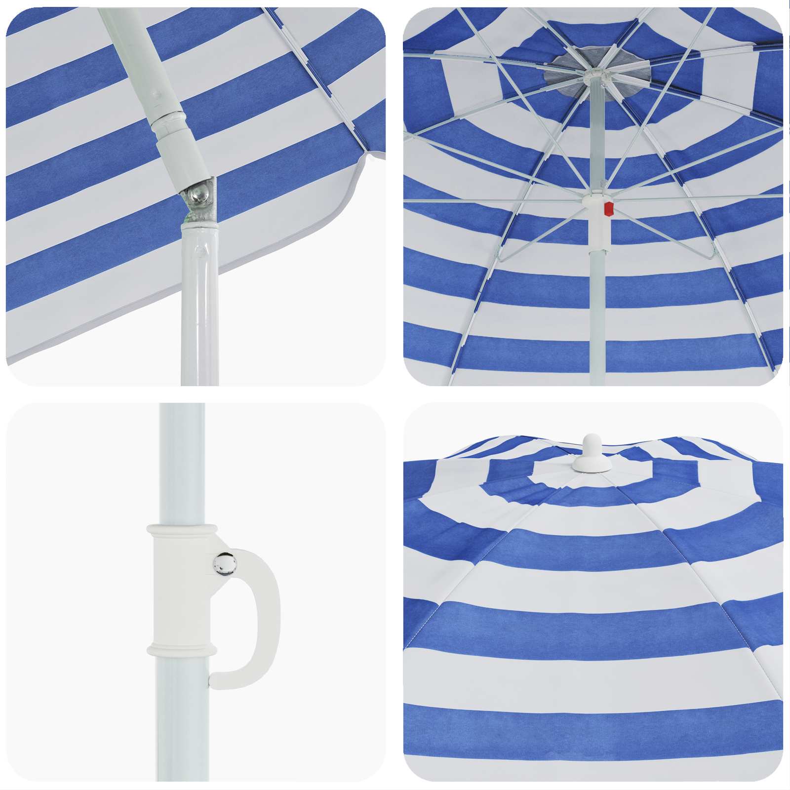 Suncobran za plažu Plava i bijela 206 x 206 x 212 cm