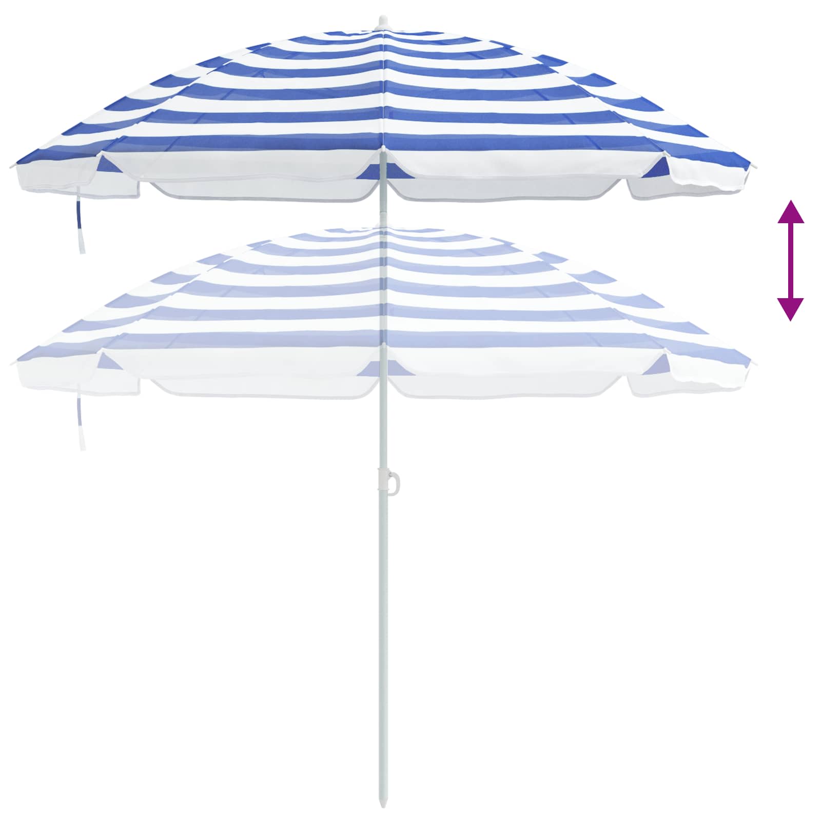 Suncobran za plažu Plava i bijela 206 x 206 x 212 cm