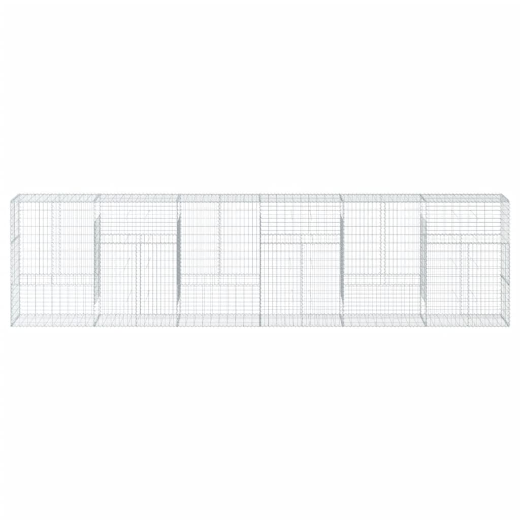 Gabionska košara s poklopcem 600x50x150 cm pocinčano željezo