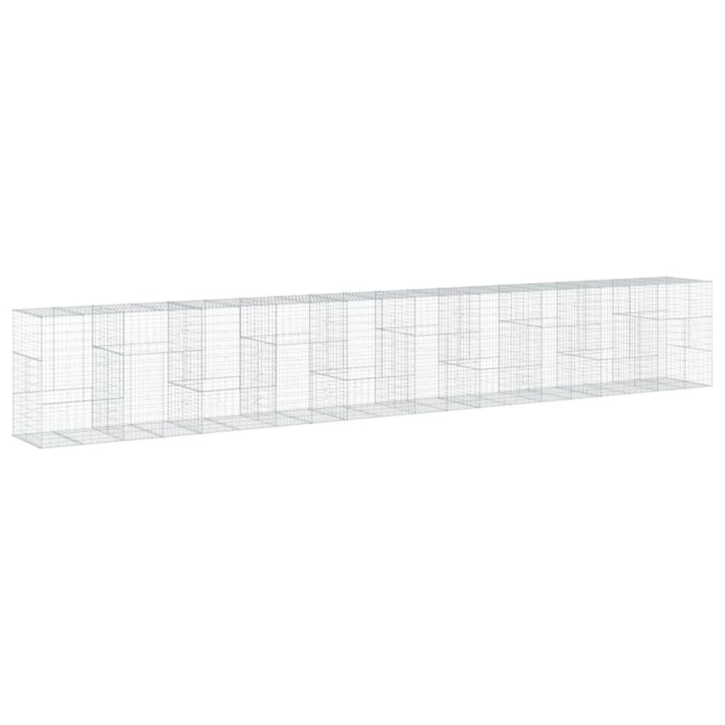 Gabionska košara s poklopcem 1000x100x150 cm pocinčano željezo