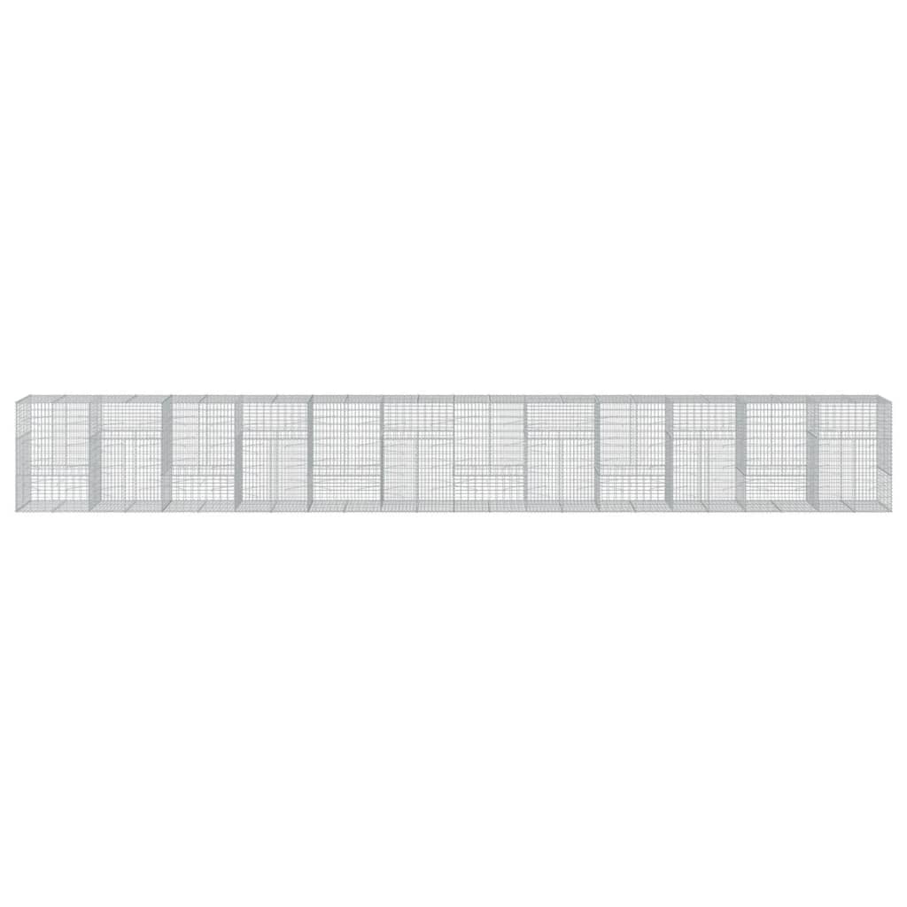 Gabionska košara s poklopcem 1200x100x150 cm pocinčano željezo