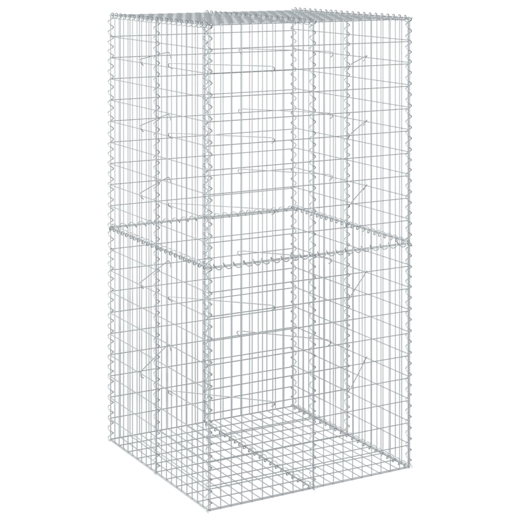 Gabionska košara s poklopcem 100x100x200 cm pocinčano željezo