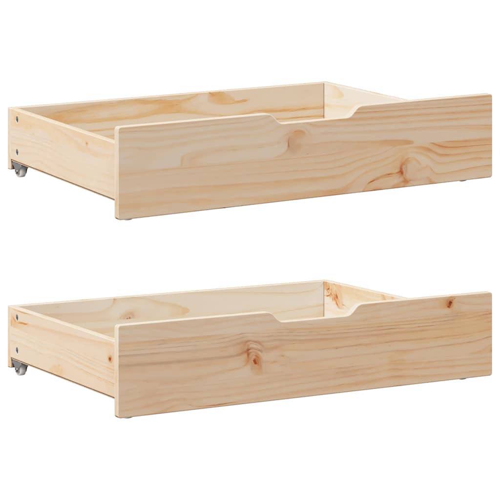 Ladice ispod kreveta s kotačima 2 kom 85x55x17 cm od borovine