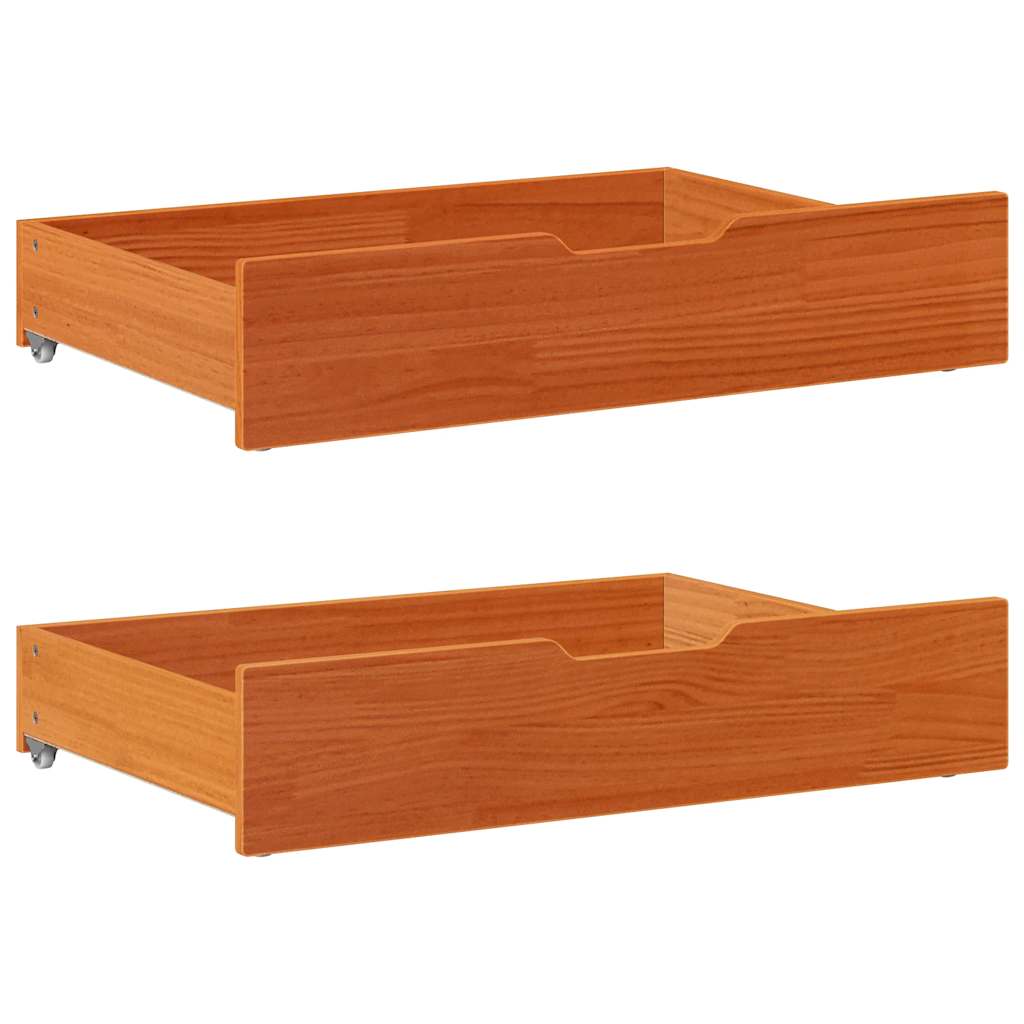 Ladice ispod kreveta 2 kom voštano smeđe 85x55x17cm od borovine