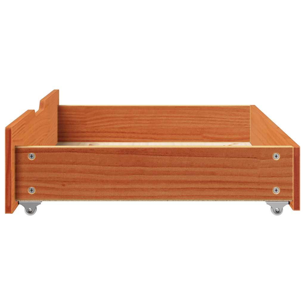 Ladice ispod kreveta 2 kom voštano smeđe 85x55x17cm od borovine