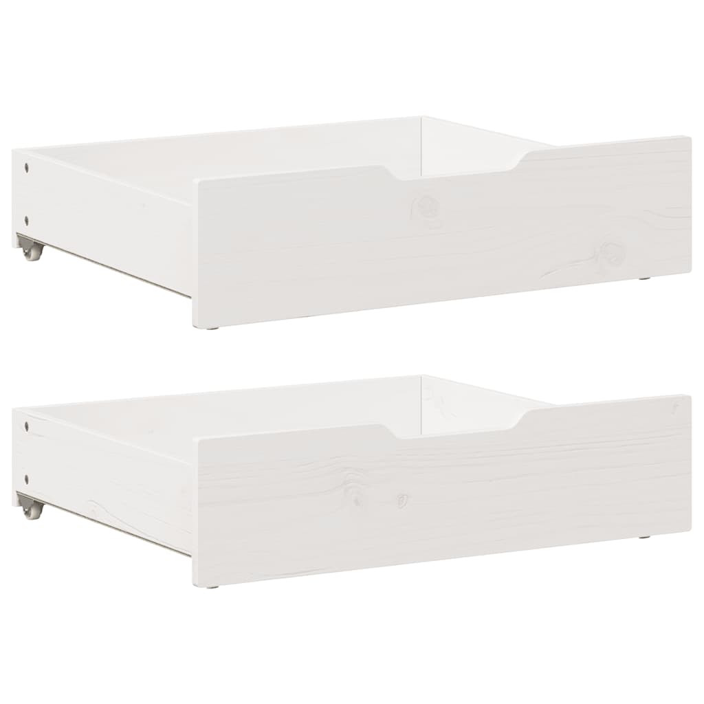 Ladice ispod kreveta 2 kom bijele 75x55x17 cm od borovine