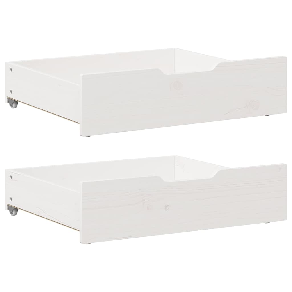 Ladice ispod kreveta 2 kom bijele 65x55x17 cm od borovine