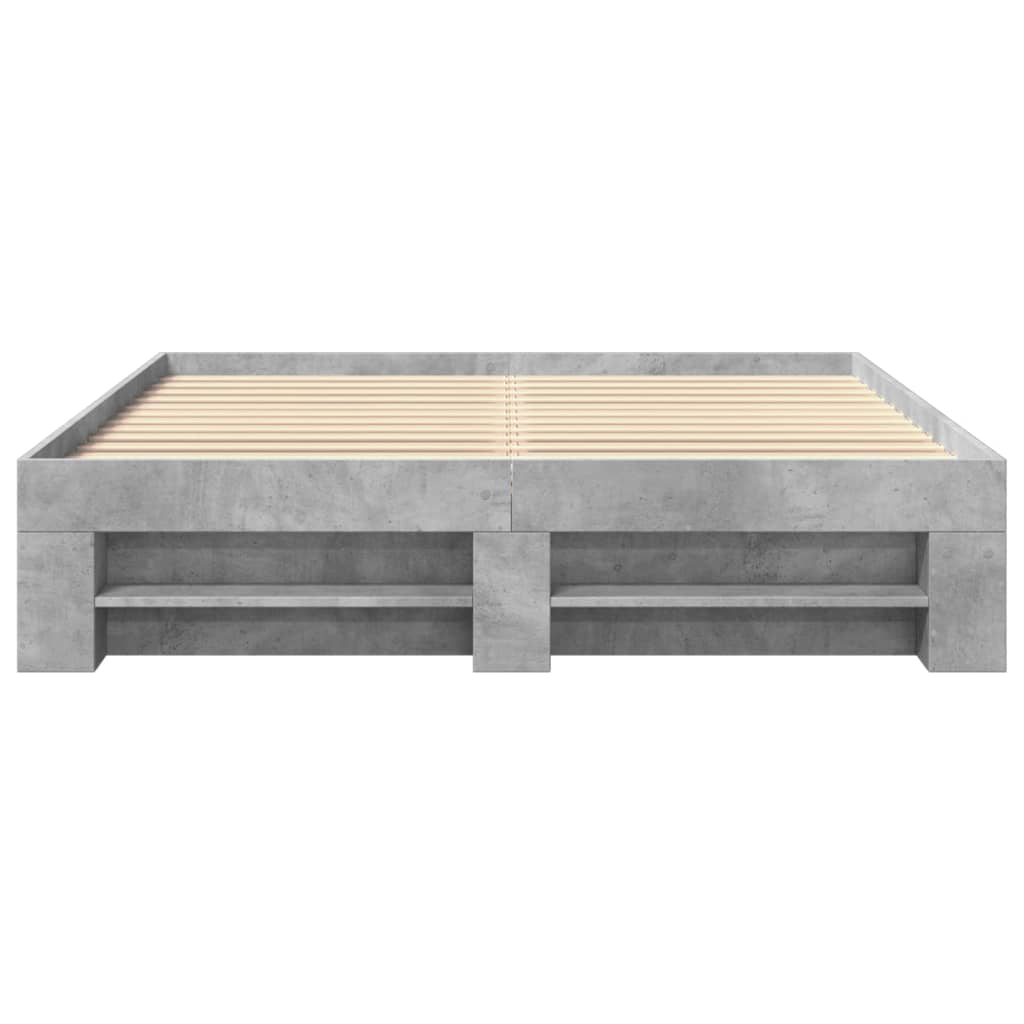 Okvir kreveta boja betona 150x200 cm od konstruiranog drva