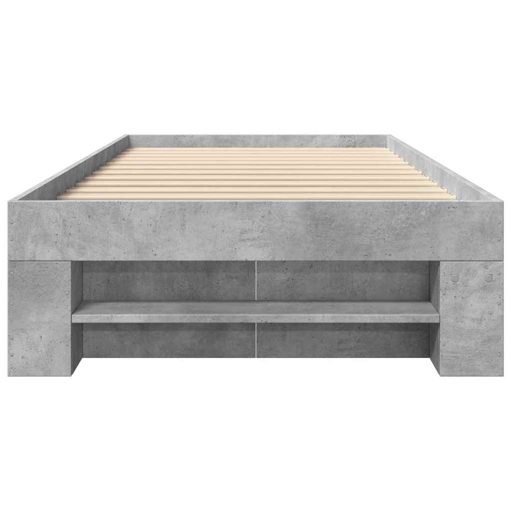 Okvir kreveta boja betona 100x200 cm od konstruiranog drva