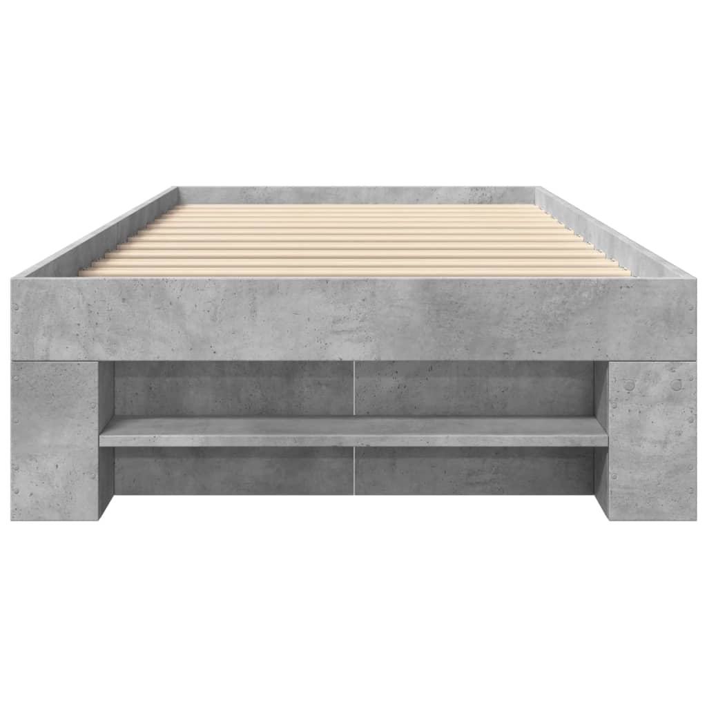 Okvir kreveta boja betona 90x200 cm od konstruiranog drva