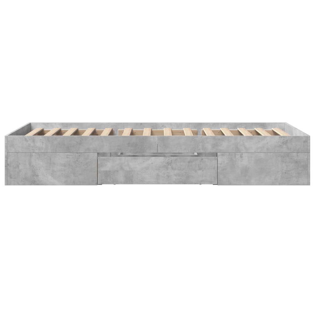 Okvir kreveta boja betona 90x200 cm od konstruiranog drva
