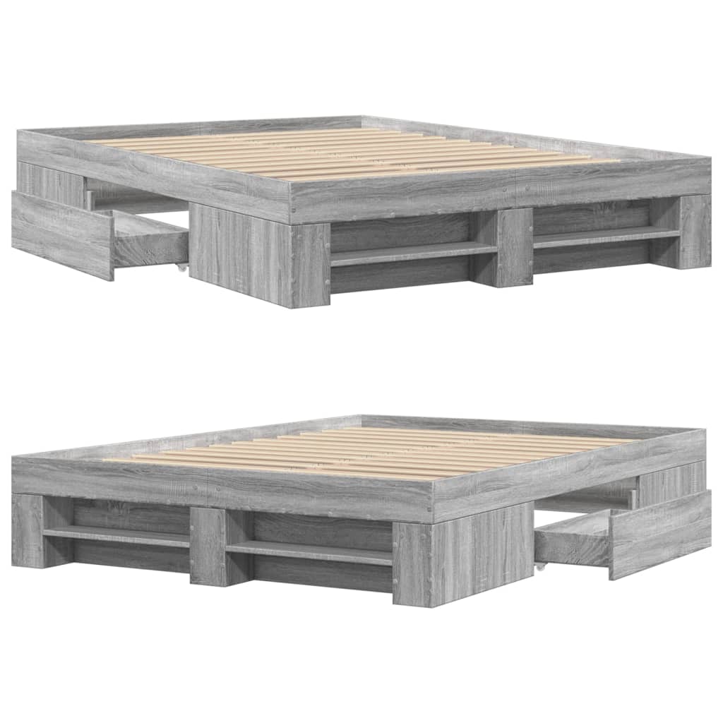 Okvir za krevet boja hrasta 140x190 cm od konstruiranog drva