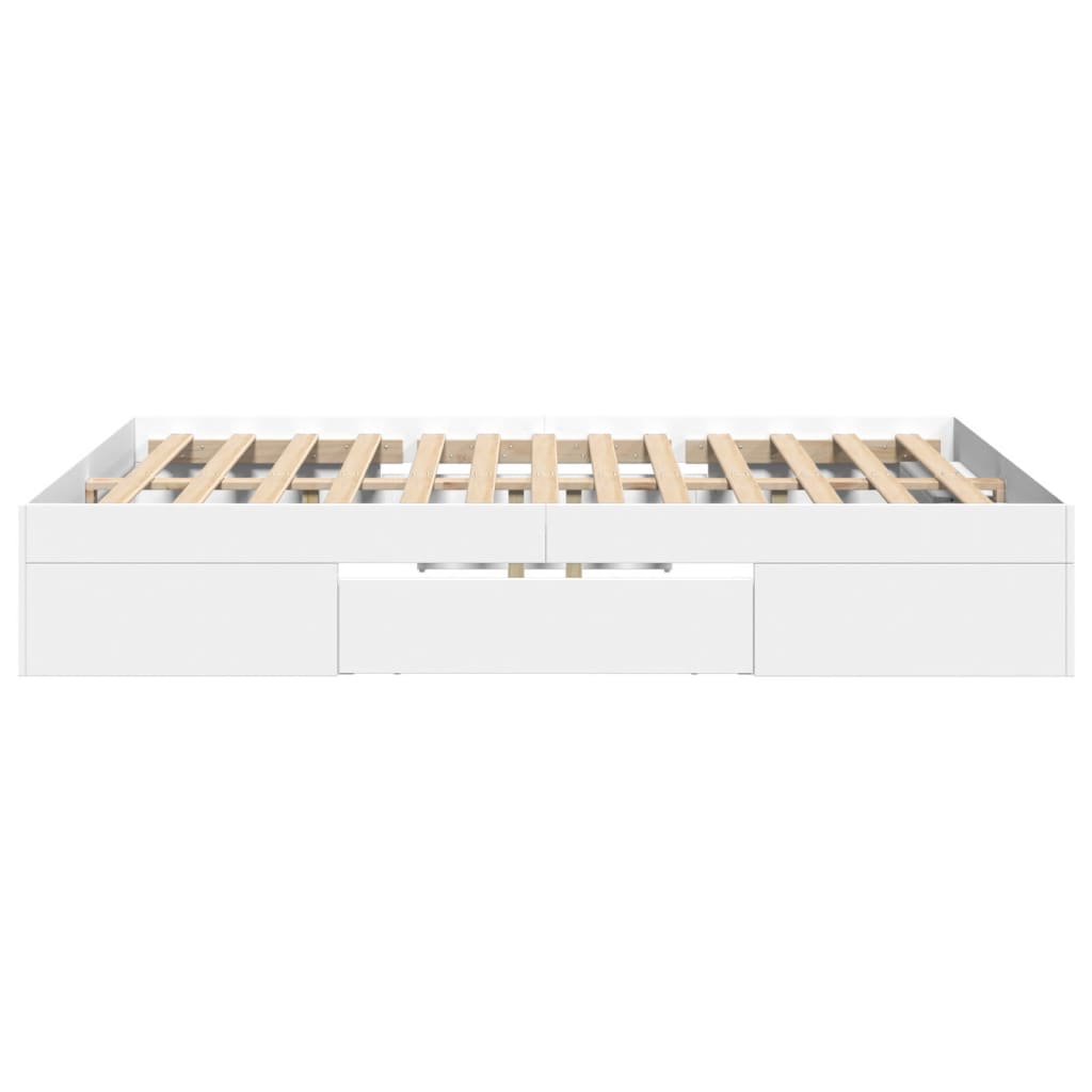 Okvir za krevet bijeli 135x190 cm konstruirano drvo