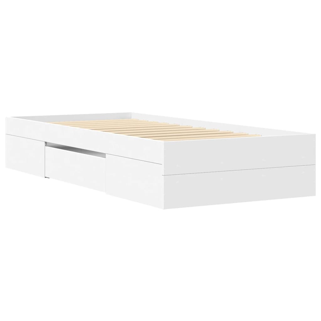 Okvir za krevet bijeli 75x190 cm konstruirano drvo