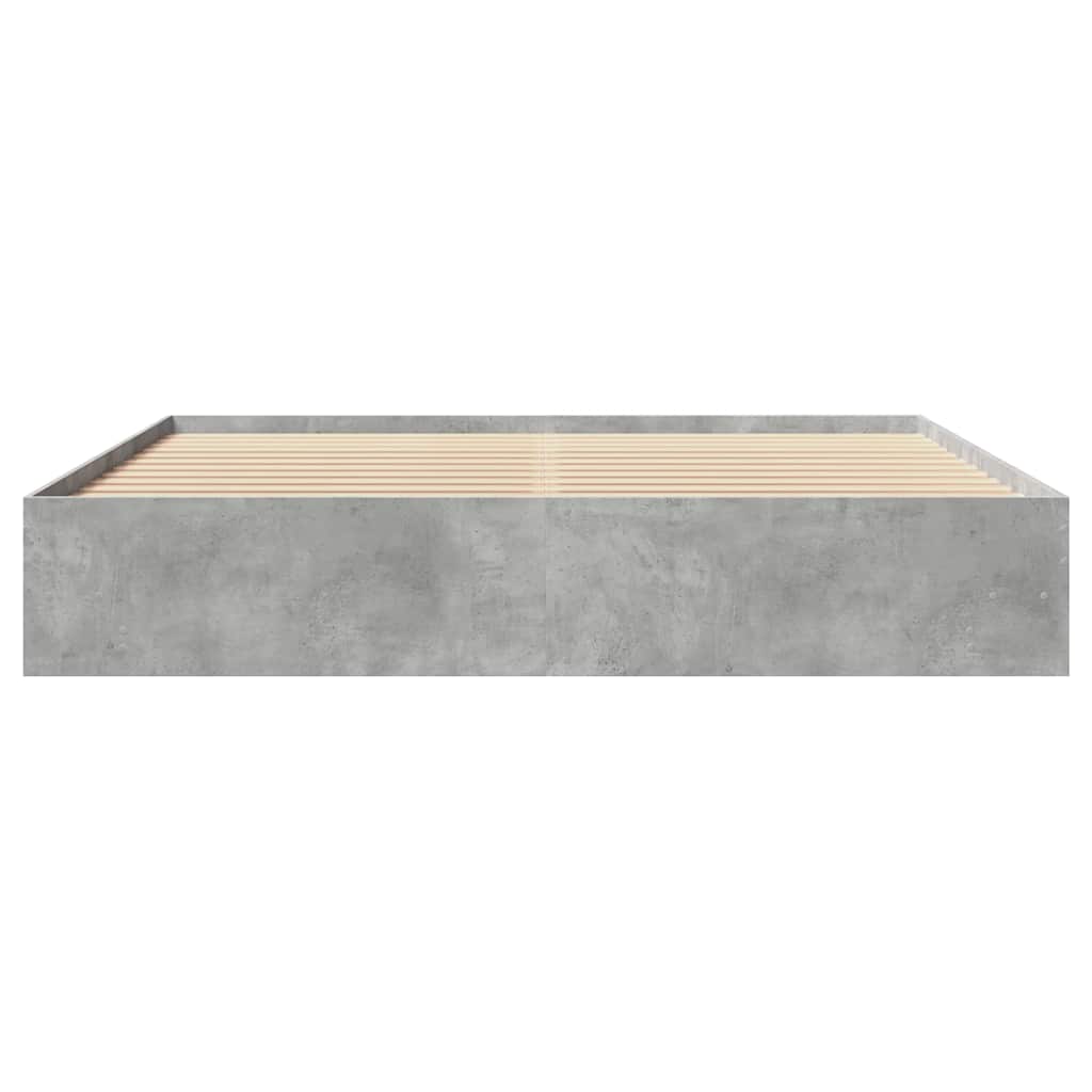 Okvir kreveta boja betona 200x200 cm od konstruiranog drva