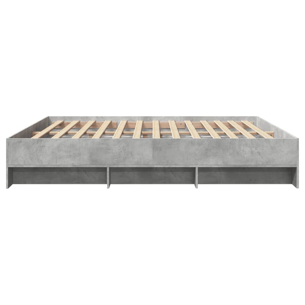 Okvir kreveta boja betona 200x200 cm od konstruiranog drva