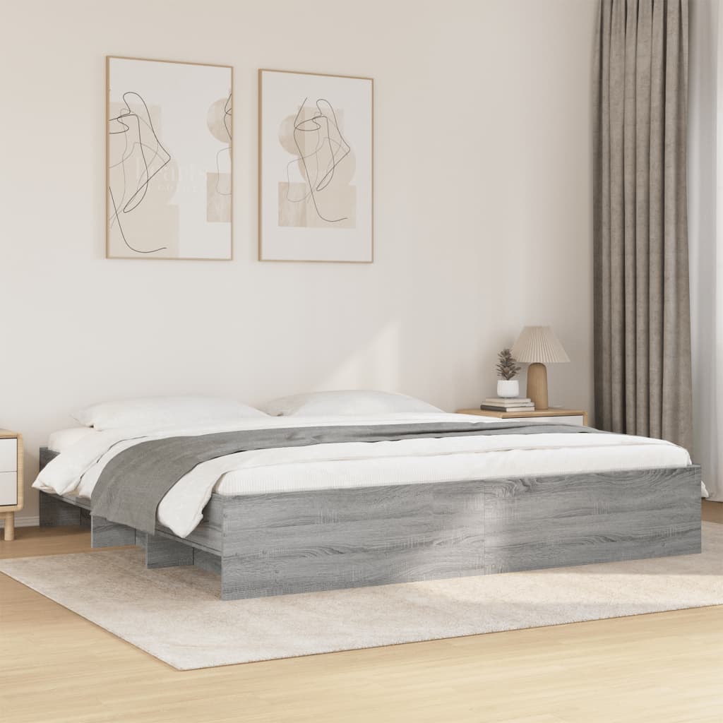 Okvir za krevet boja hrasta 200x200 cm od konstruiranog drva