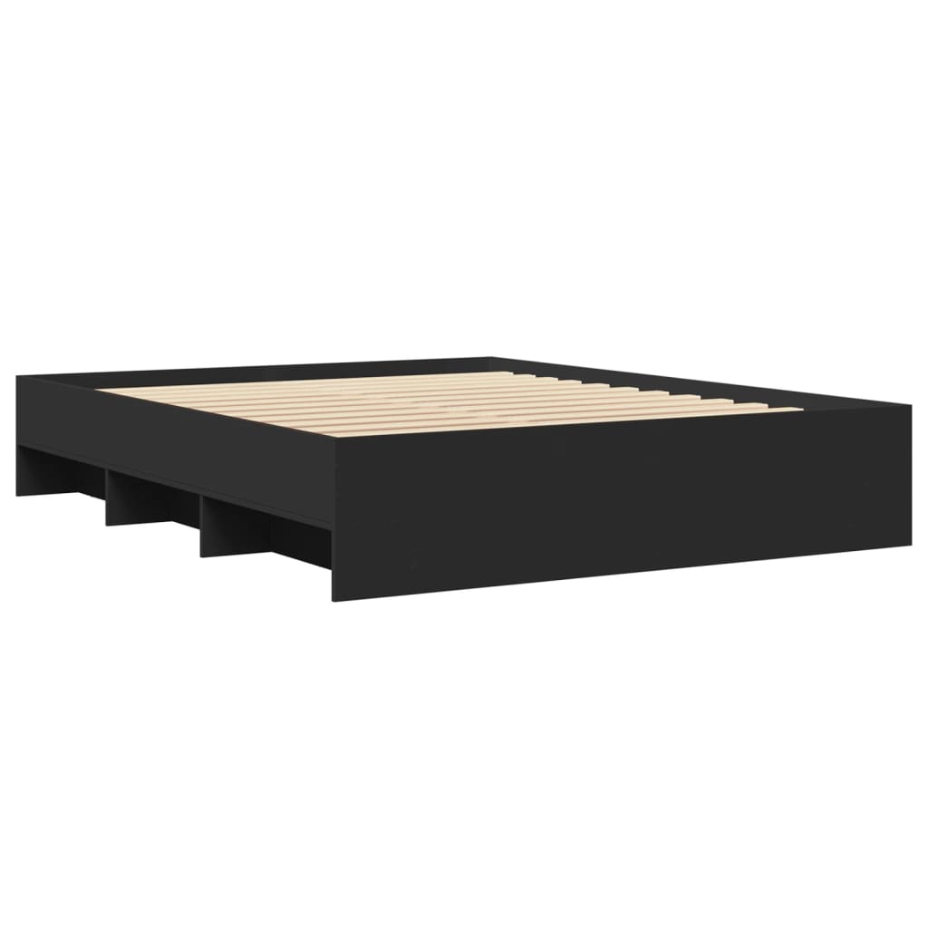 Okvir za krevet crni 150x200 cm konstruirano drvo