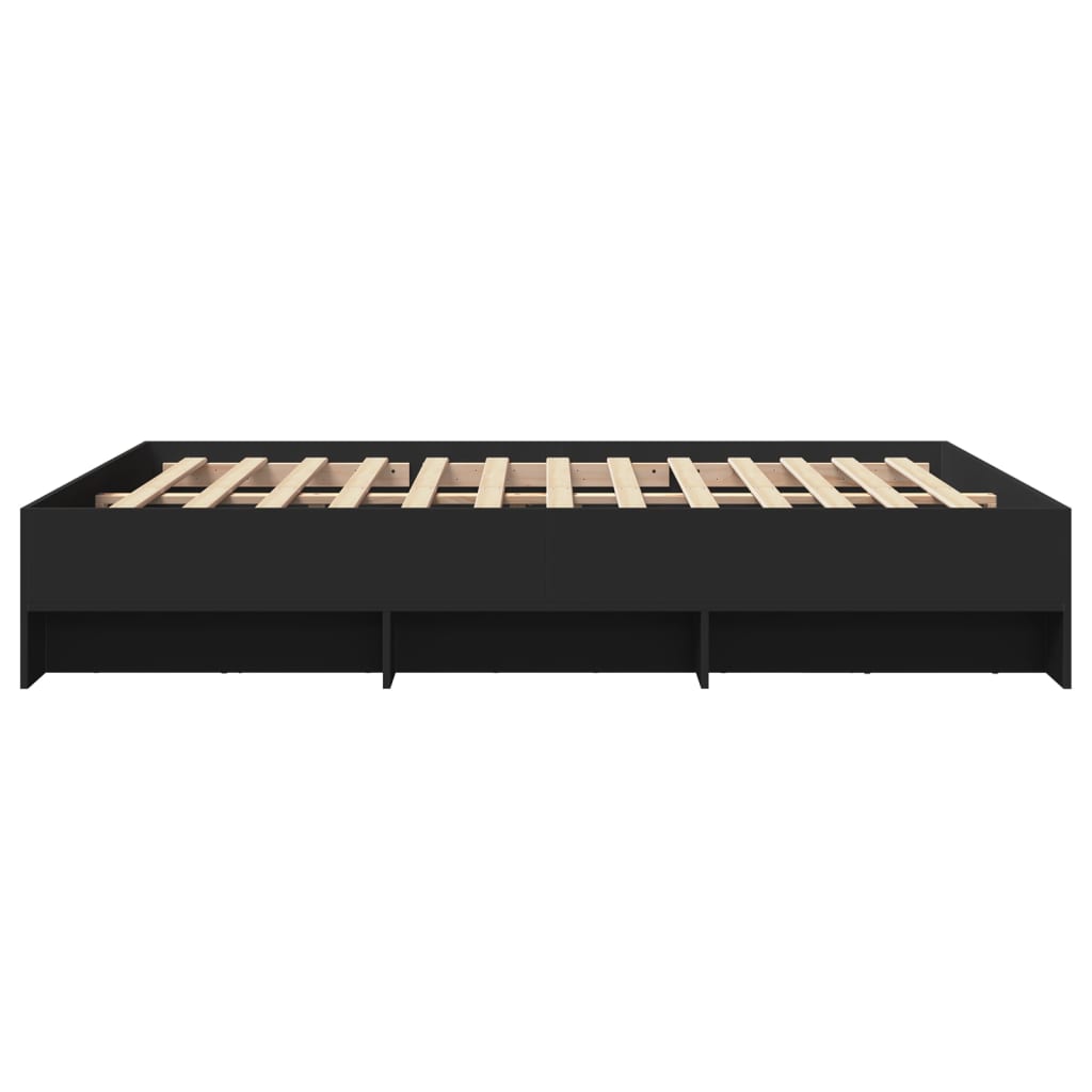 Okvir za krevet crni 150x200 cm konstruirano drvo