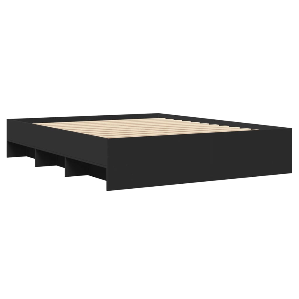 Okvir za krevet crni 150x200 cm konstruirano drvo