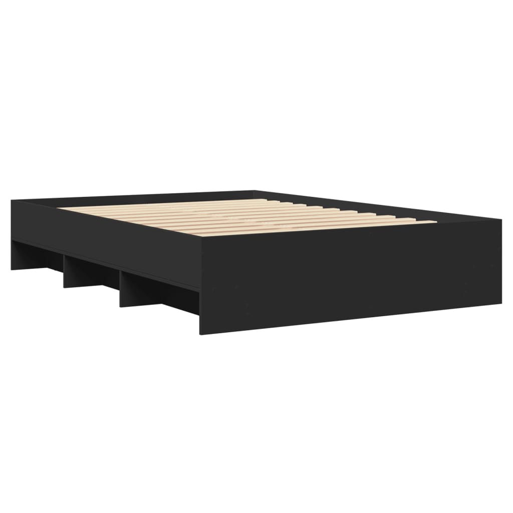 Okvir kreveta crni 120 x 200 cm od konstruiranog drva