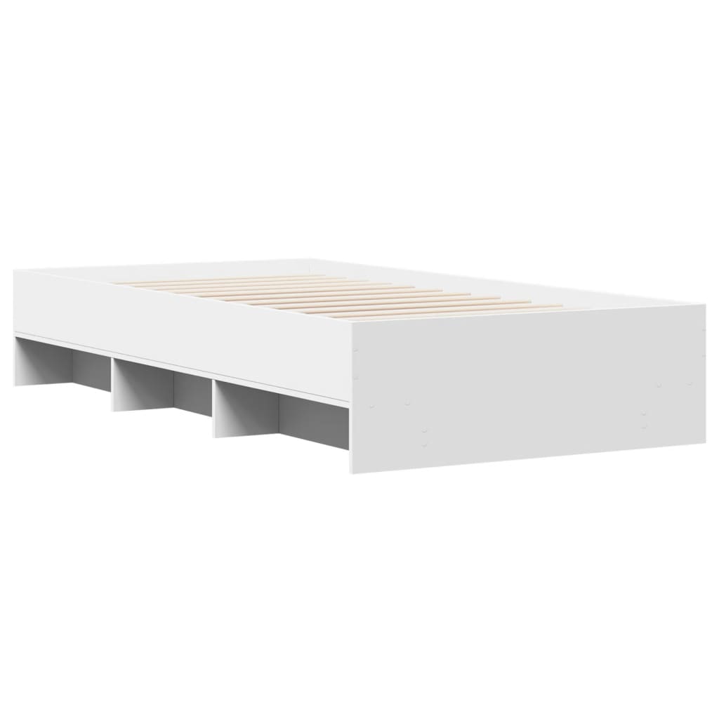 Okvir za krevet bijeli 100 x 200 cm konstruirano drvo