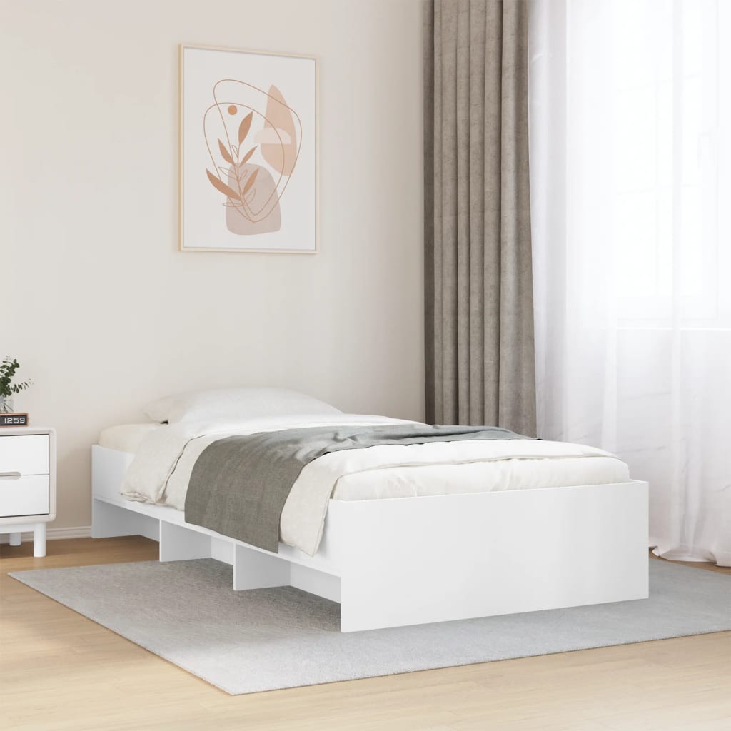 Okvir za krevet bijeli 100 x 200 cm konstruirano drvo
