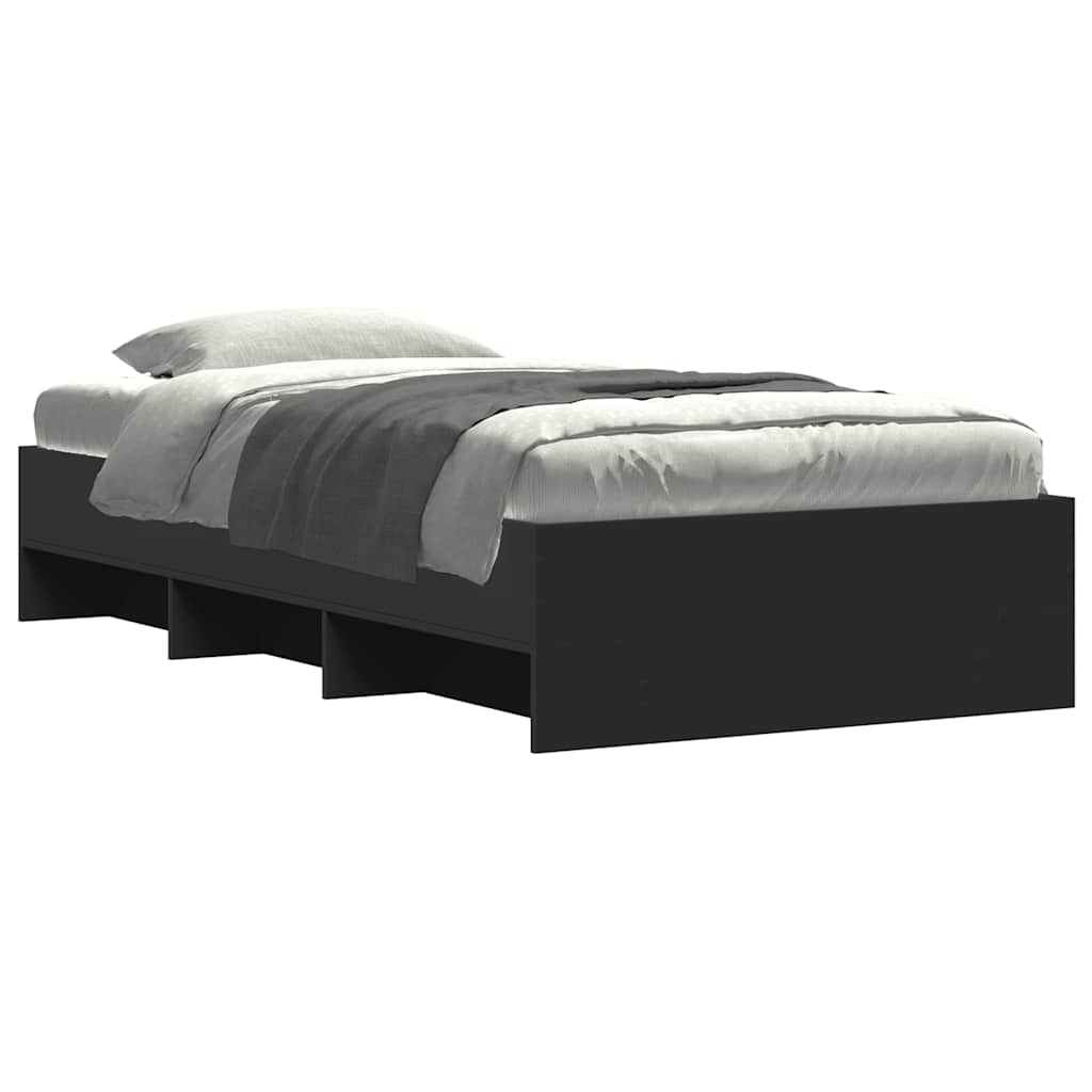 Okvir za krevet crni 90x200 cm konstruirano drvo